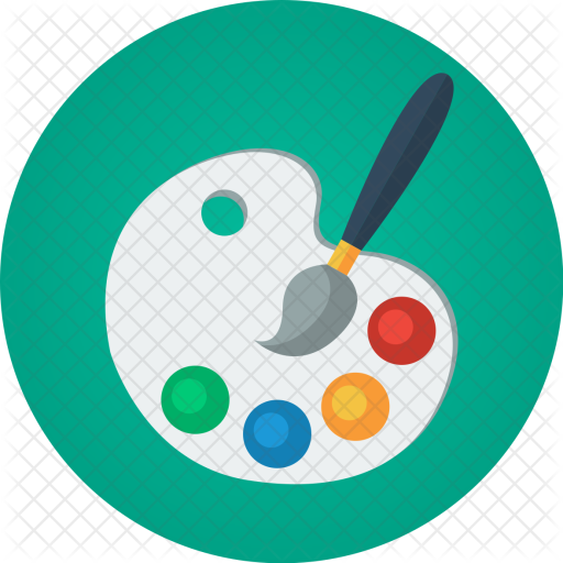 512x512 Color, Palette, Brush, Paint, Drawing Icon Of Flat Style