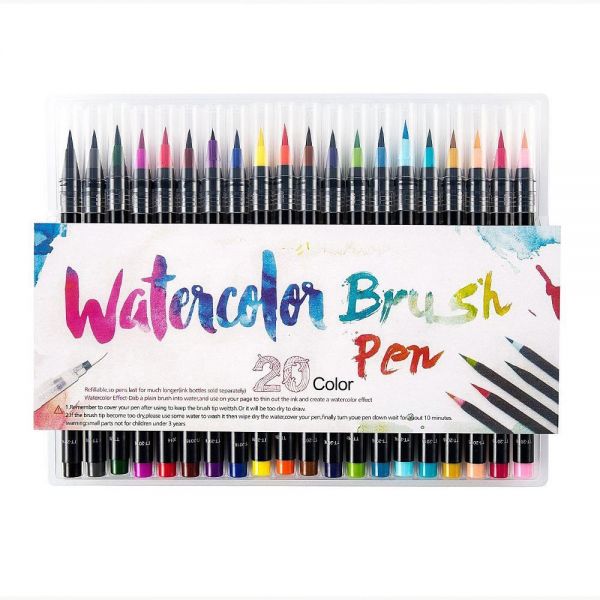 600x600 Pieces Color Brush Pens Set Watercolor Brush Pen Color Markers
