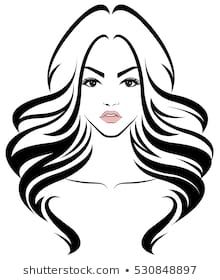 220x280 illustration of women long hair style icon, logo women face