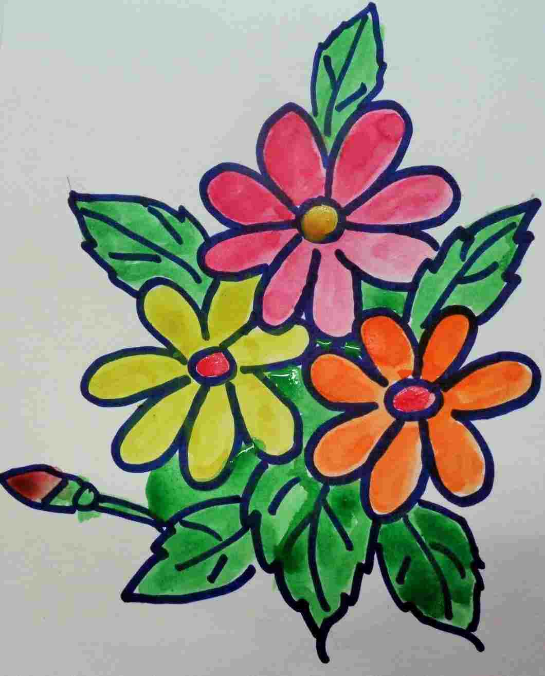 1060x1314 Flowers Drawing Pictures Colours
