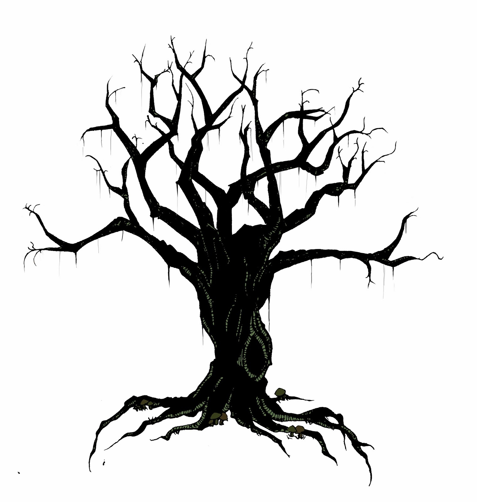 1522x1600 Creepy Tree Drawing Spooky Clipart Branch Pencil And In Color