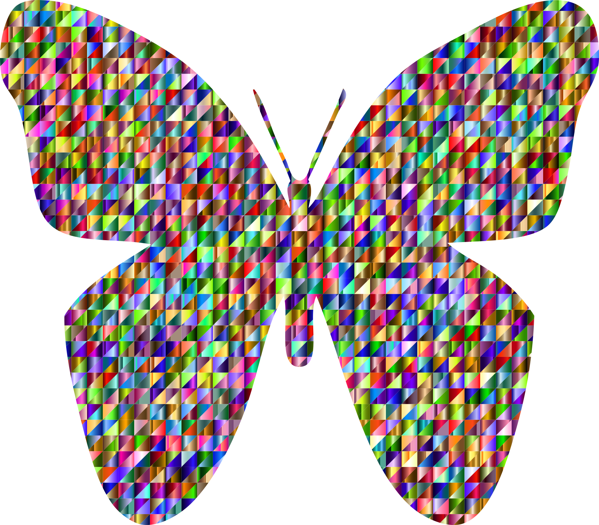 1920x1683 Colorful Geometric Drawing Of A Butterfly Free Image