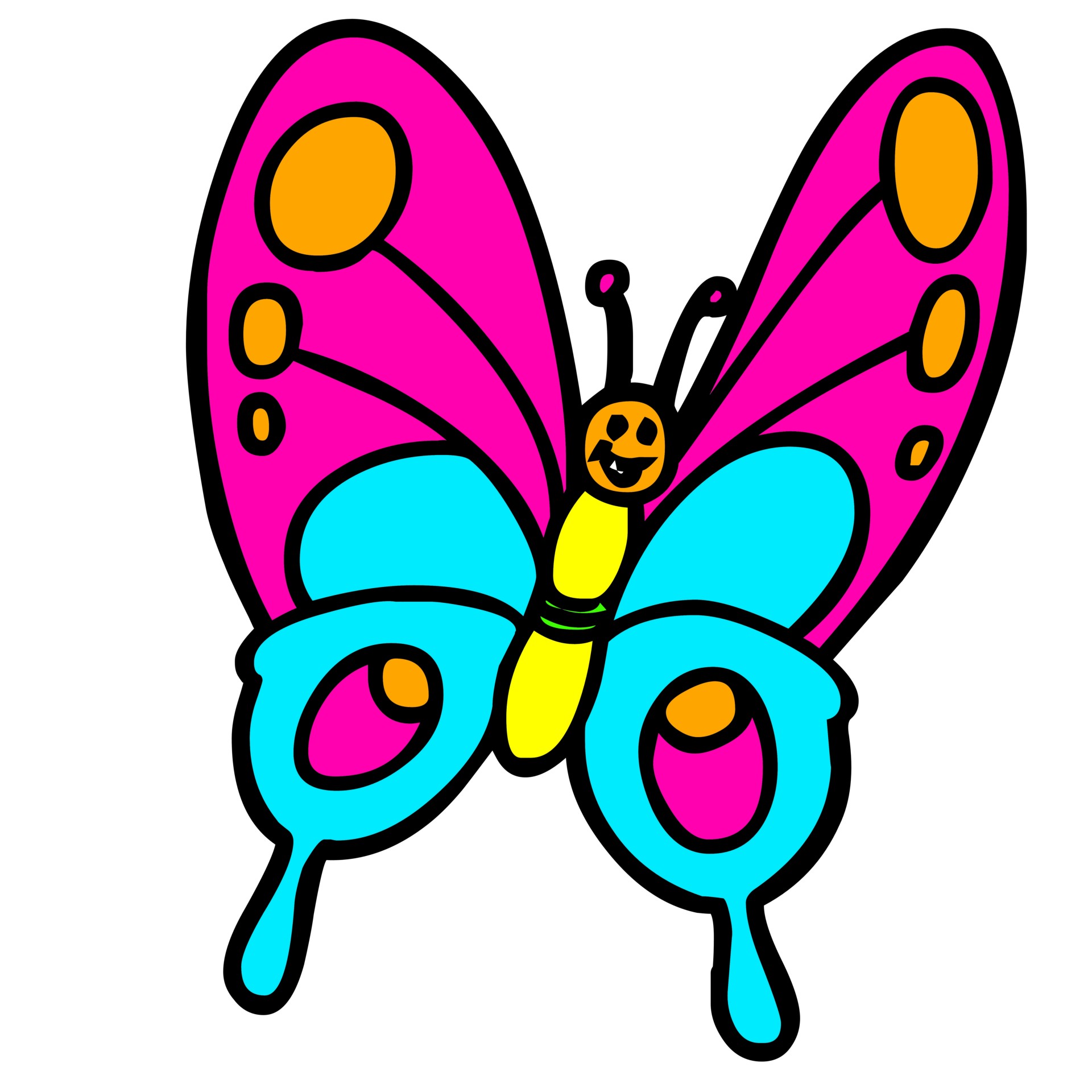 1920x1920 Butterfly, Color, Cartoon, Drawing, Orange