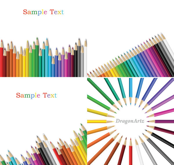 600x568 Colorful Drawing Pencils Vector Free Free Vectors Ui Download