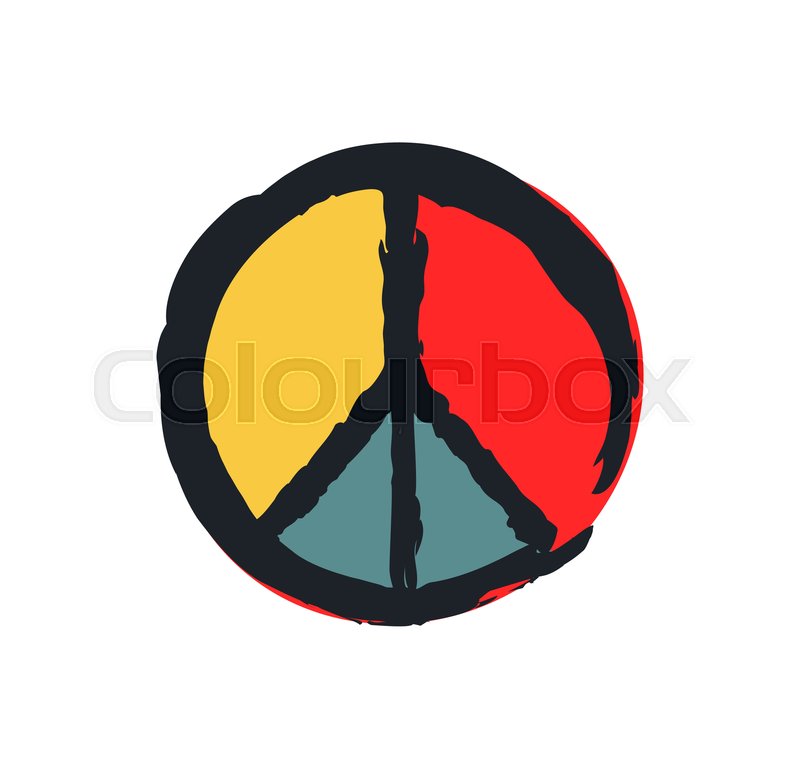 800x769 Peace Sign Colorful Drawing Isolated Stock Vector Colourbox