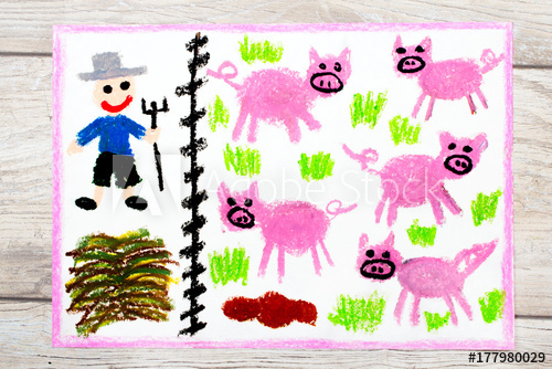 500x334 Photo Of Colorful Drawing Breeding Pigs