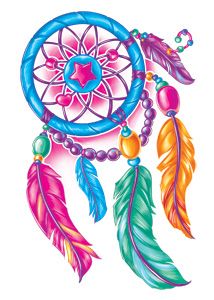 214x300 dream catcher tattoo on colored dreamcatcher with beaded diamonds