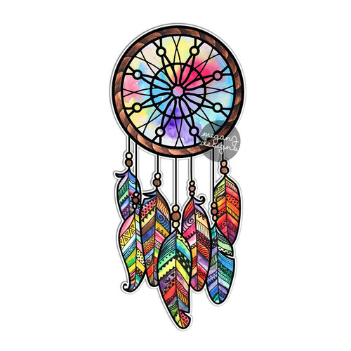 500x500 dreamcatcher sticker colorful feathers bumper sticker laptop decal