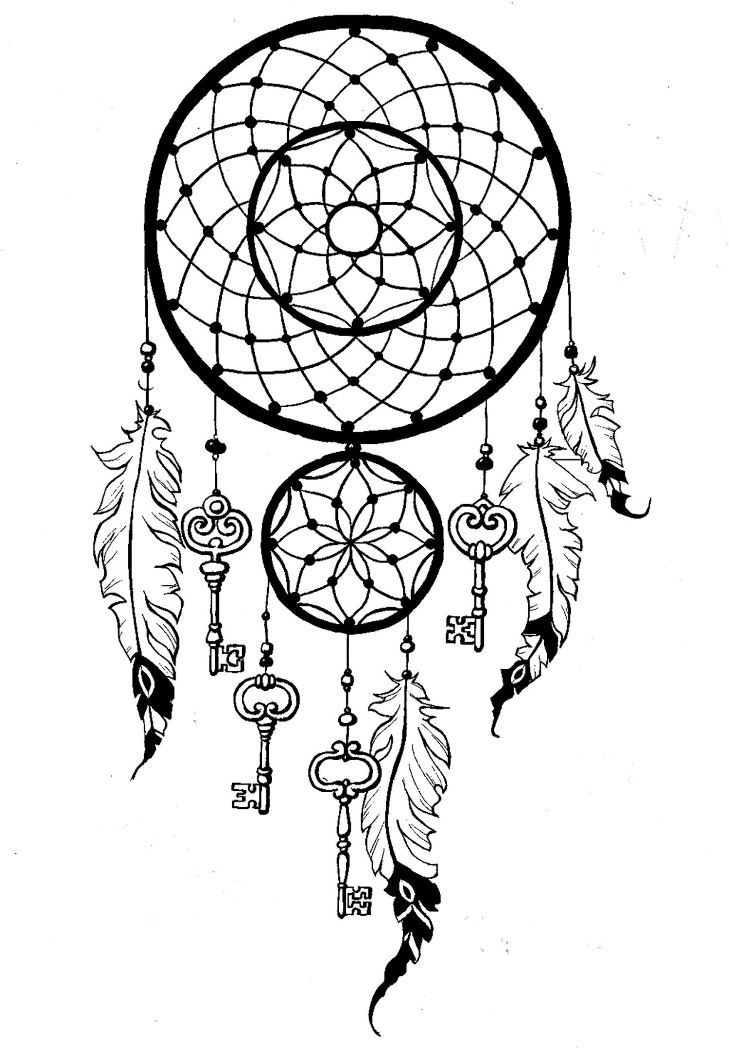 1500x2174 Dreamcatcher To Print And Color Keysfrom The Gallery Zen