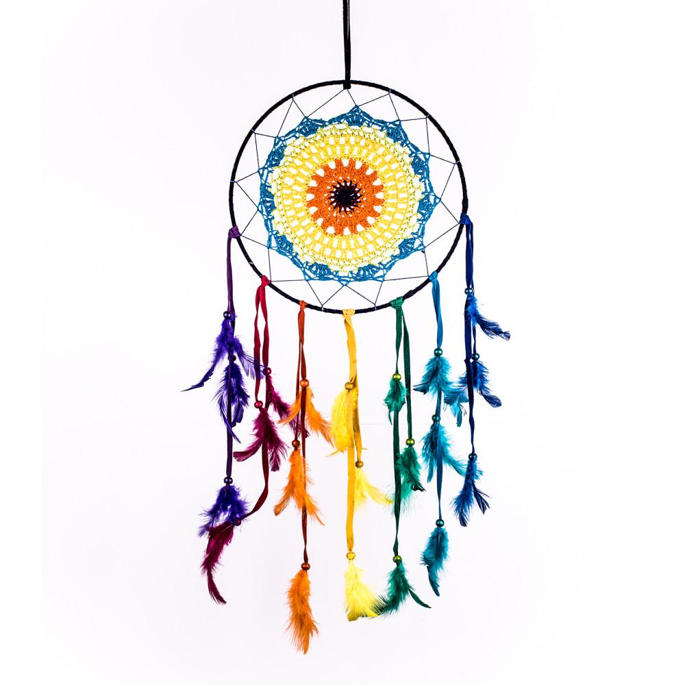1000x1000 caught dreams dream catcher handcrafted rainbow crochet colors wit
