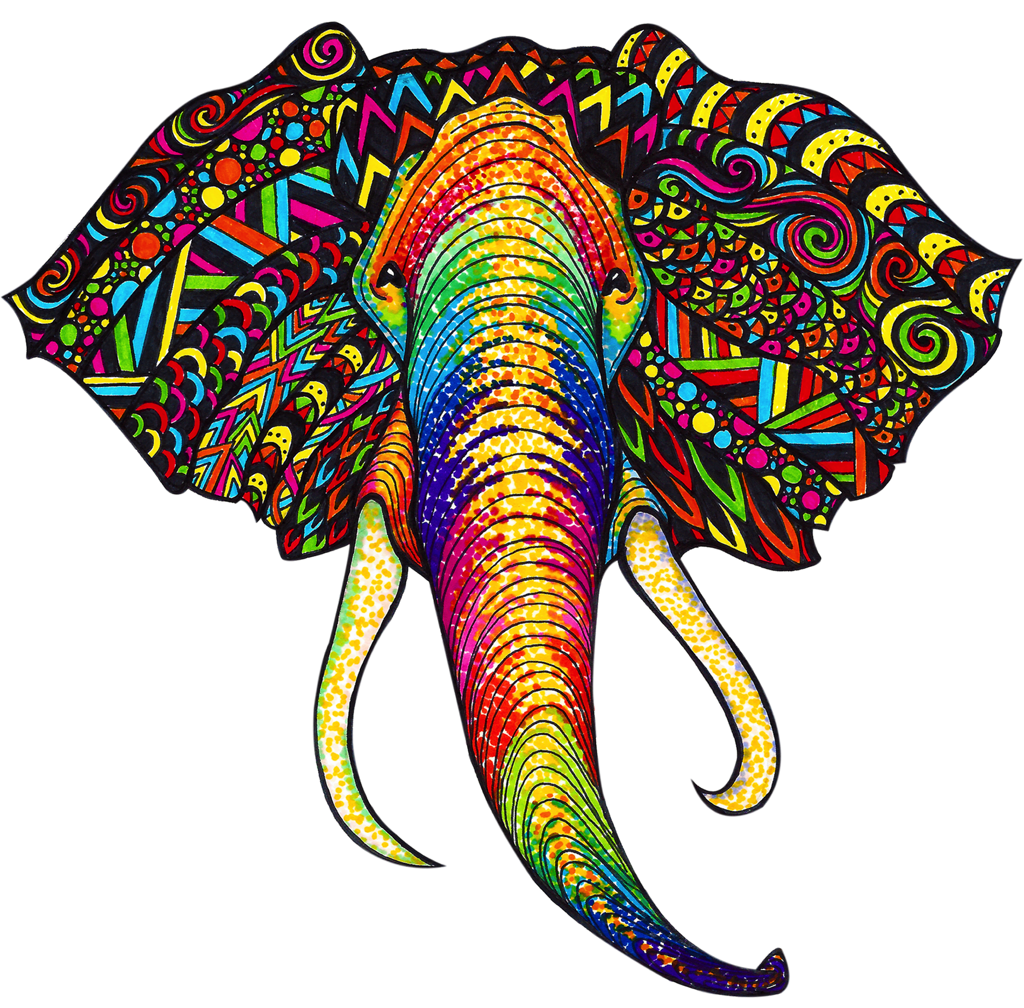 1024x1008 Collection Of Free Elephant Drawing Colorful Download On Ui Ex