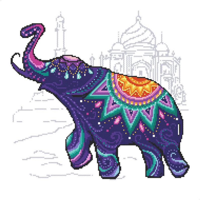794x794 Cross Stitch Pattern Elephant For Fortune Etsy