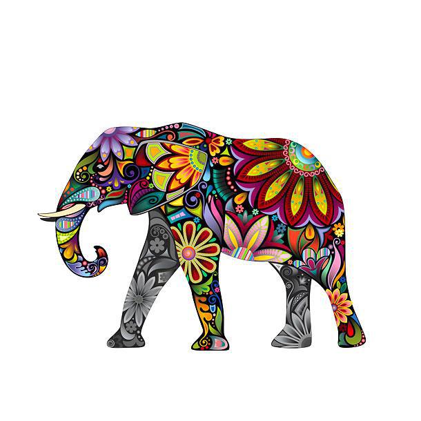 610x610 Amazing Colorful Elephant Tattoo Design