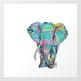 264x264 Elephant Drawing Art Prints