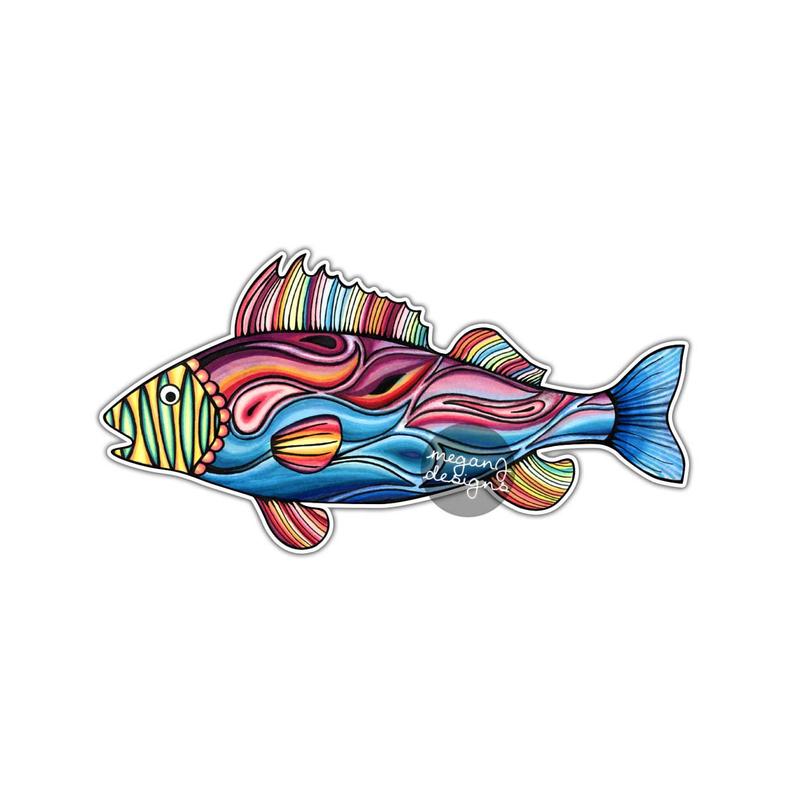 794x794 fish sticker colorful design bumper sticker laptop decal car etsy