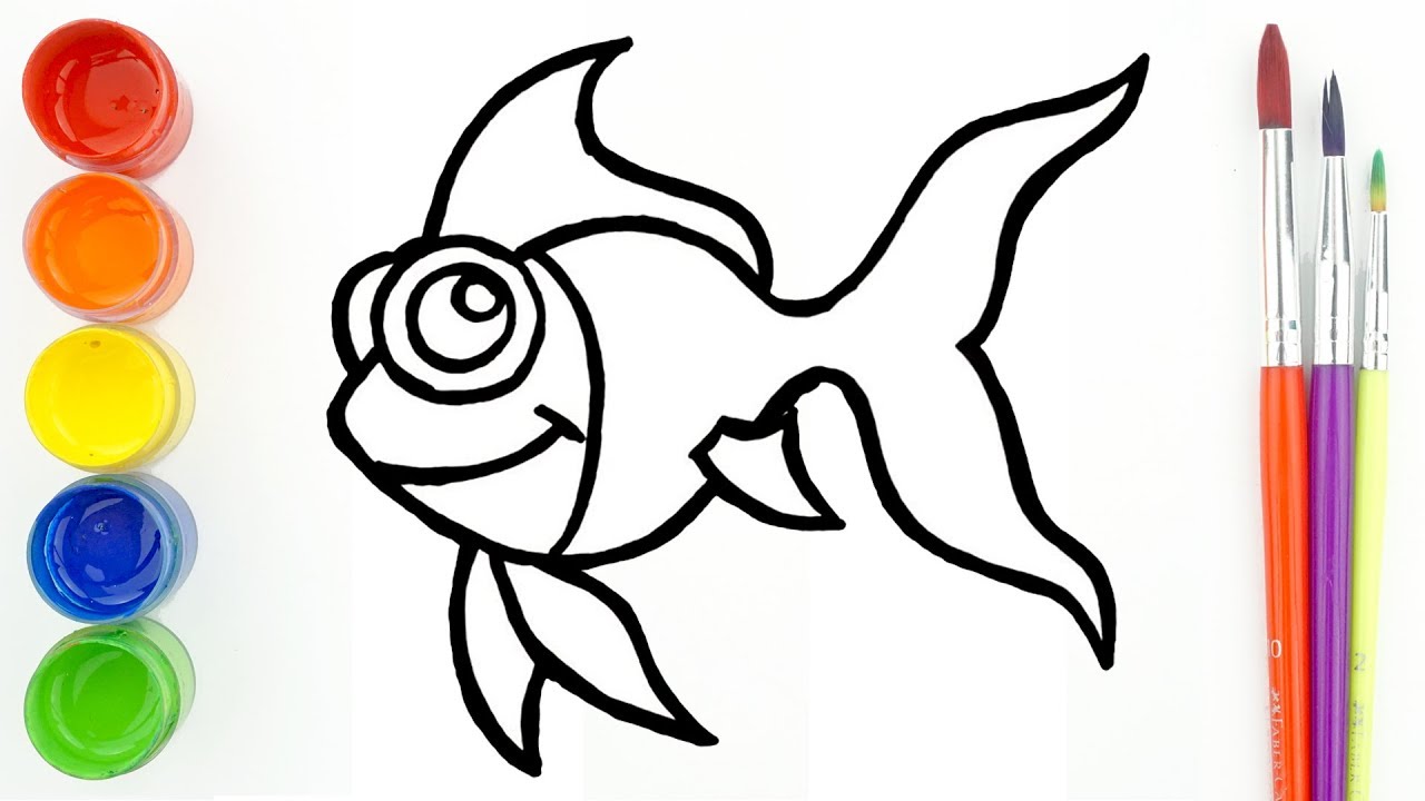 1280x720 Glitter Fish Drawing And Coloring Learn Colors