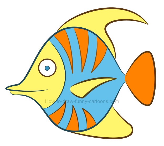 624x556 How To Draw A Tropical Fish Clipart