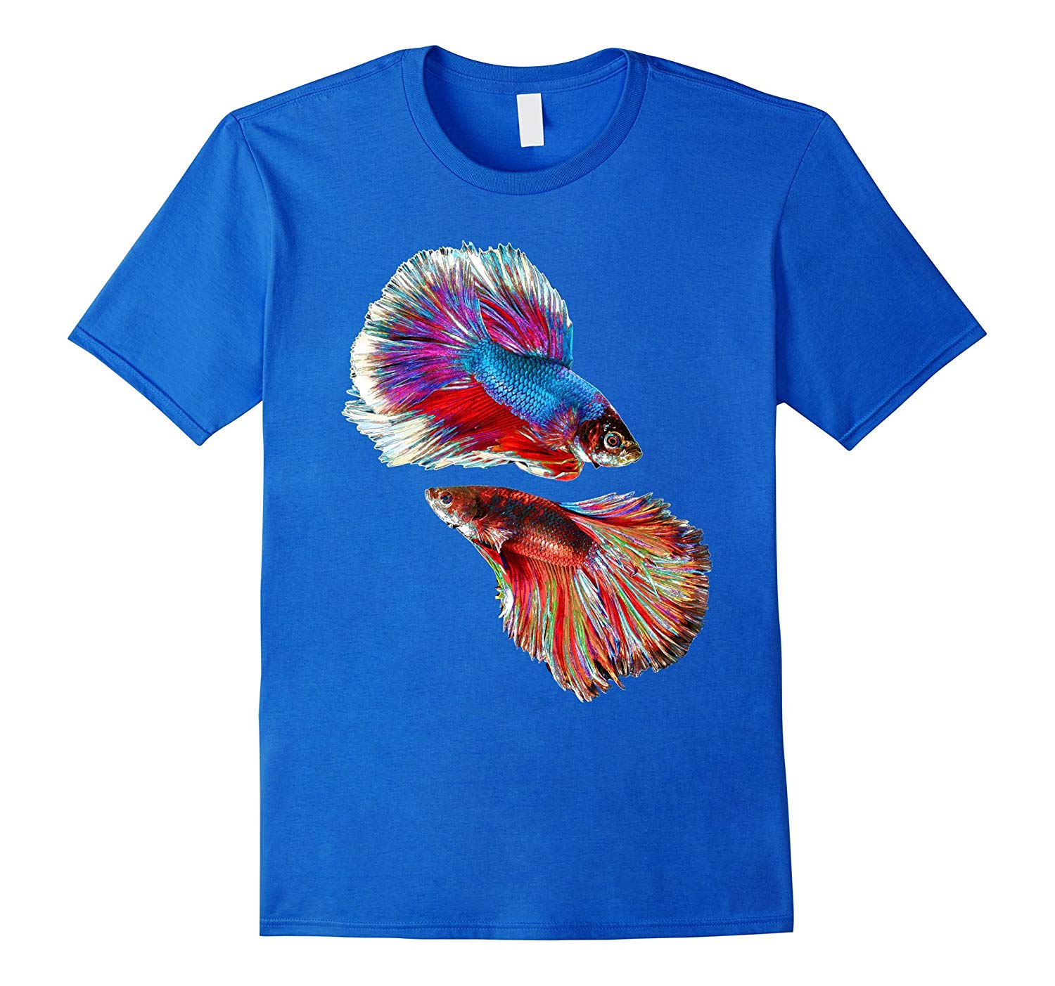 1500x1403 Two Fighting Psychedelic Colorful Fish Drawing T Shirt Pl Polozatee