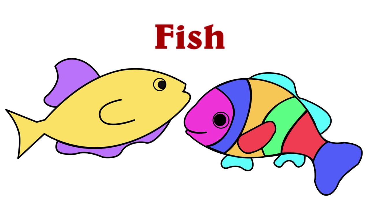 1280x720 Colorful Clown Fish Coloring And Drawing Learn Colors For Kids