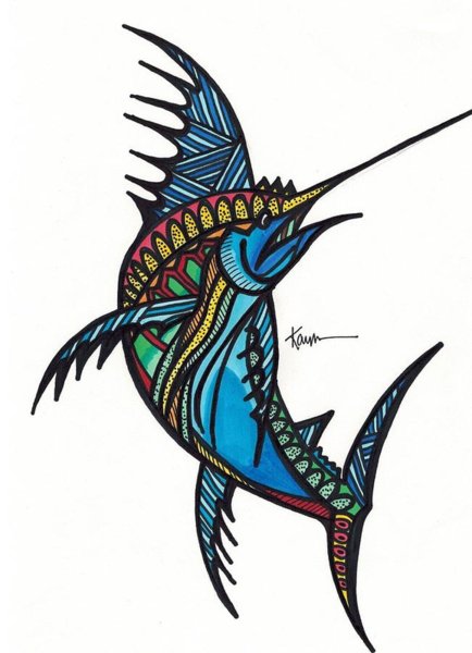 434x600 Colorful Fish Drawings