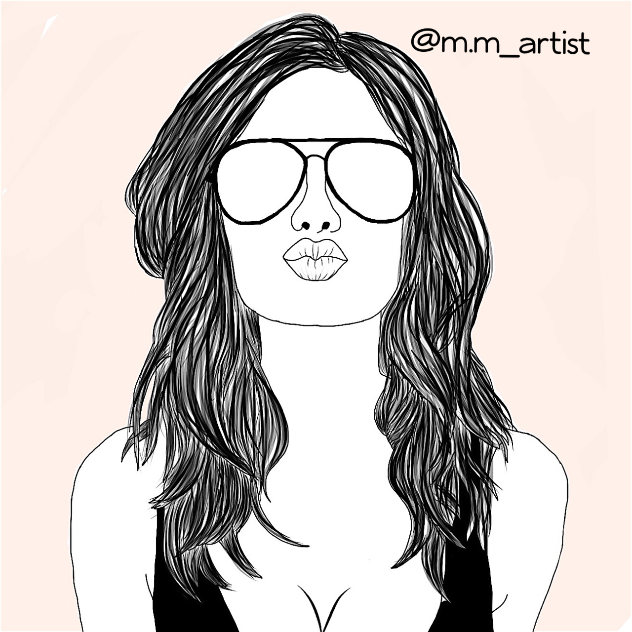 1280x1280 Art, Drawing, Fashion, Hair, Outline, Outlines, Summer, Sun