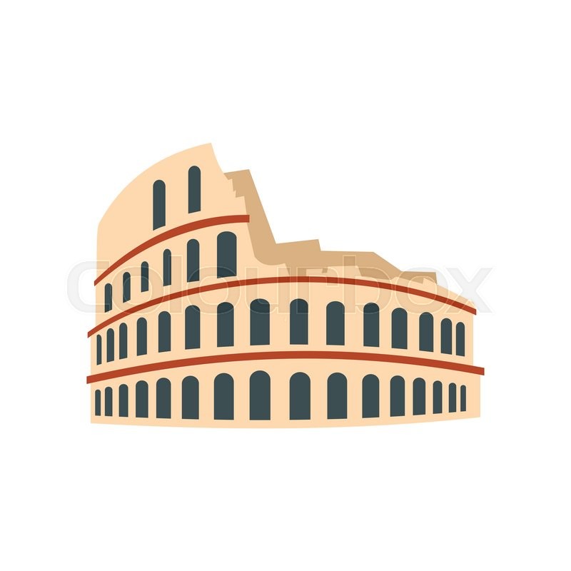 800x800 roman colosseum icon in flat style stock vector colourbox
