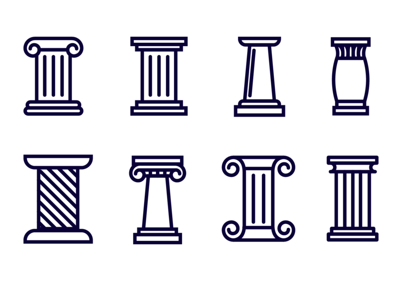 800x560 roman pillar icon vector