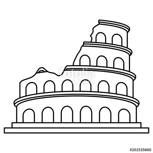 500x500 rome coliseum monument vector illustration graphic design stock