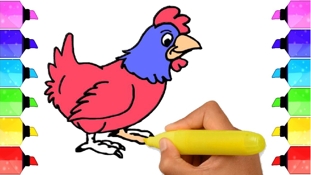 1280x720 how to draw hen and colour how to draw hen easily how to draw