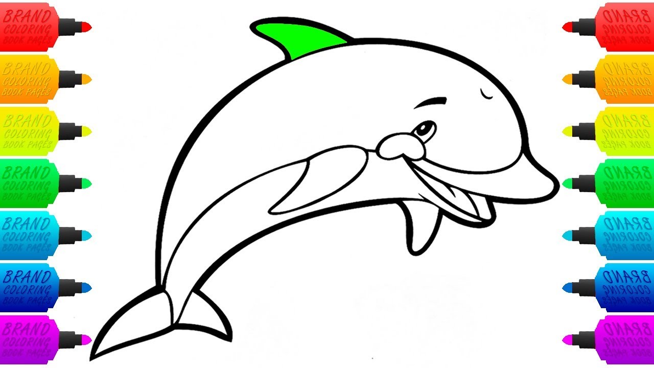 1280x720 quickly dolphin colouring pictures cute jump colour drawing hd