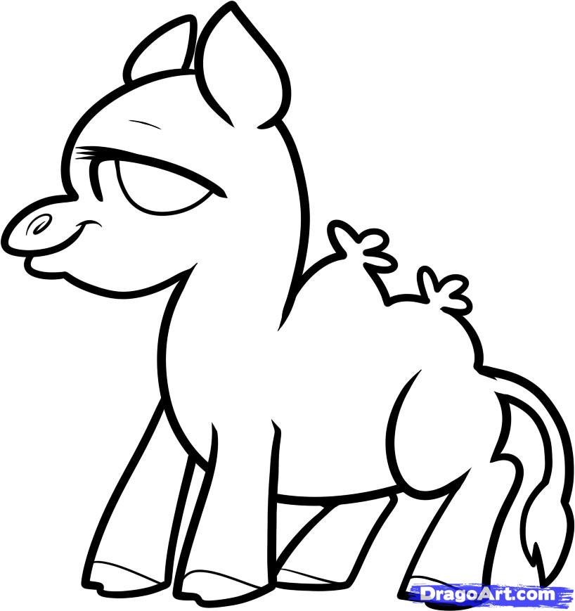 818x869 How To Draw A Colt To The Child With A Pencil Step