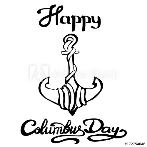 500x500 columbus anchor hand draw made for columbus day
