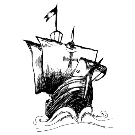 440x440 Columbus Ship Stock Vector