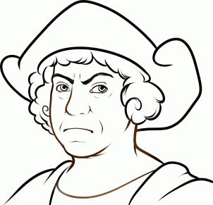 302x291 how to draw christopher columbus, christopher columbus step