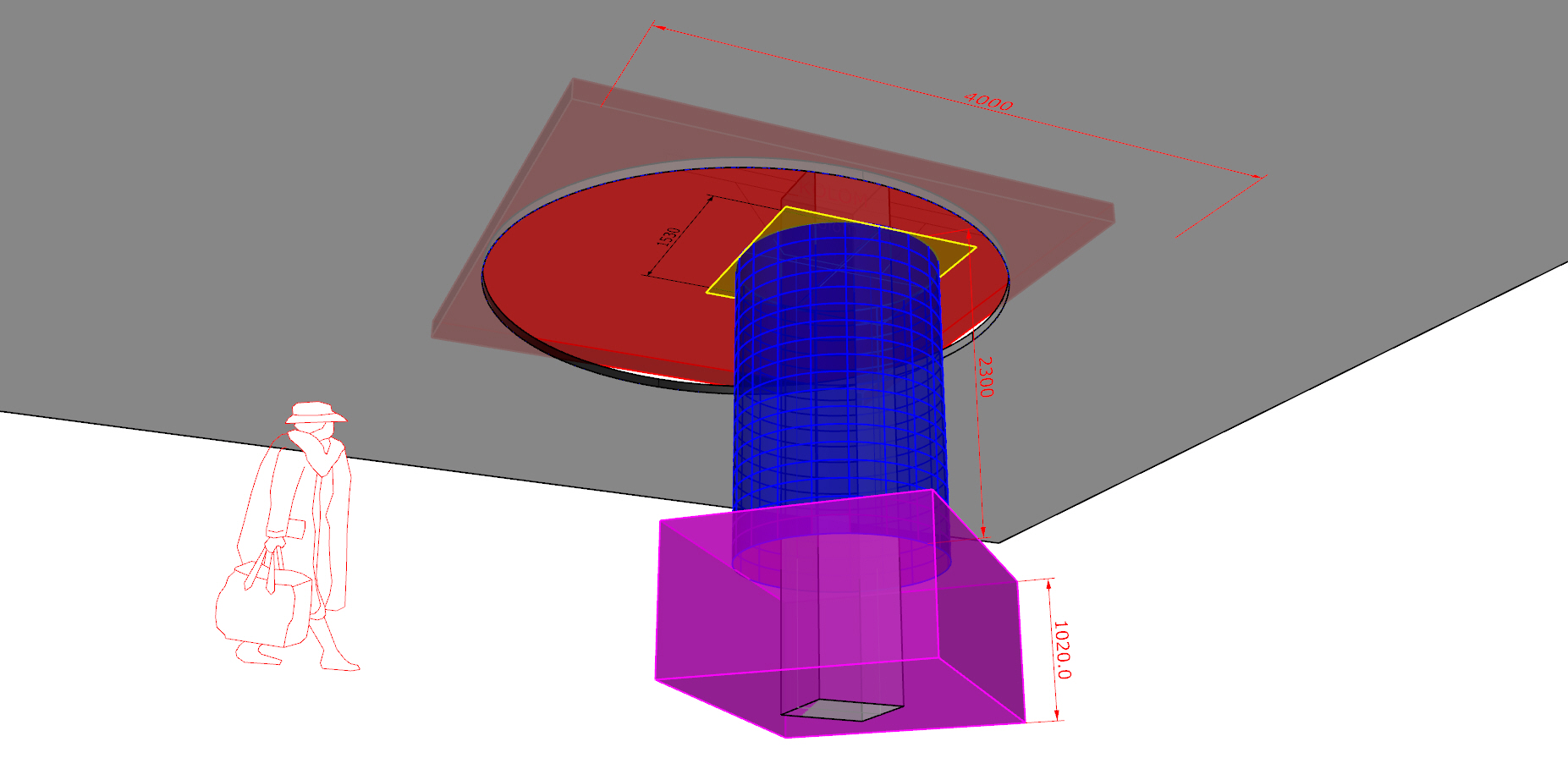 1853x896 Design Drawing Process Circle Column Flexible Bendable Led