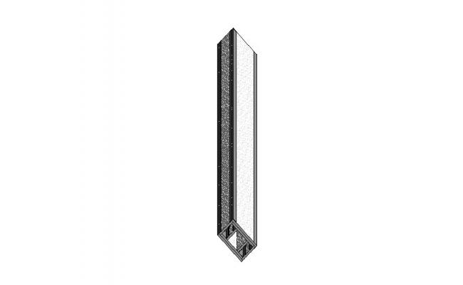 650x400 fire rated column casing isometric elevation cad drawing details