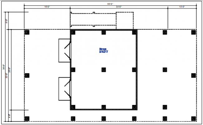 650x400 Bungalow Column Plan View Detail Dwg
