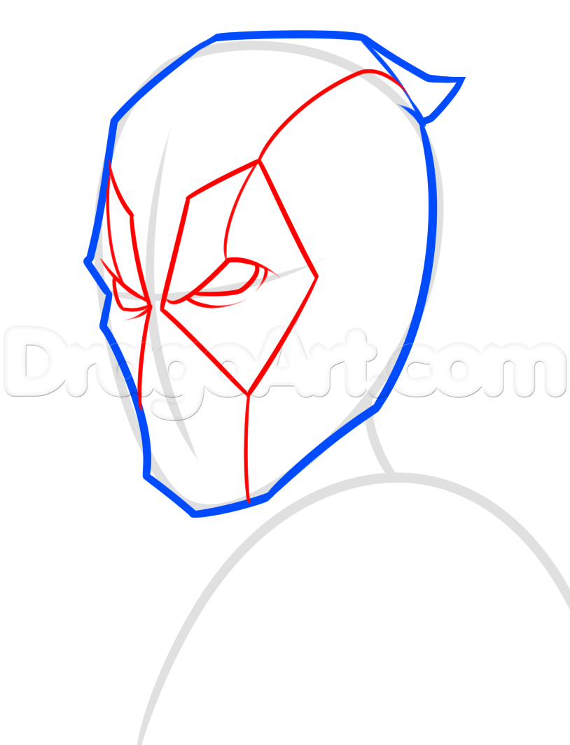 814x1065 Drawing Deadpool Easy, Step