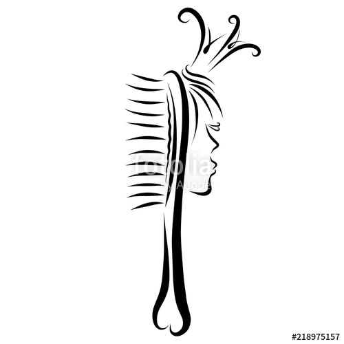 500x500 Creative Comb, The Head Of A Young Princess In The Crown Stock