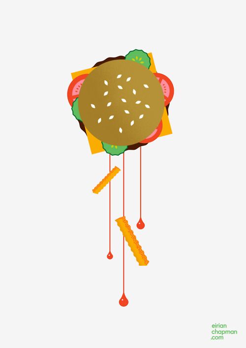 500x707 Burger N Fries Comb Eirian Chapman Food Illustration Food