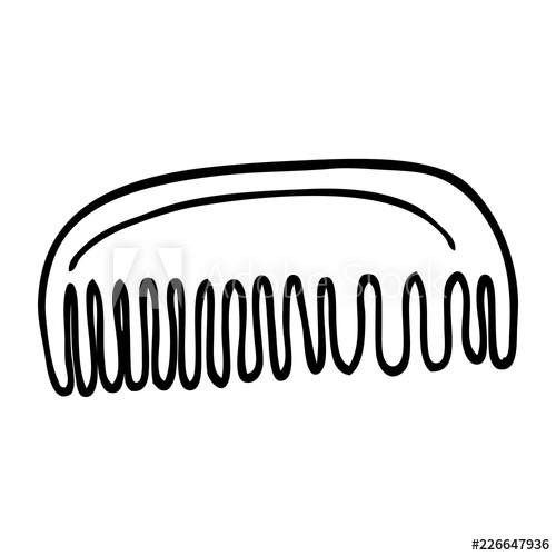 500x500 Line Drawing Cartoon Plastic Comb
