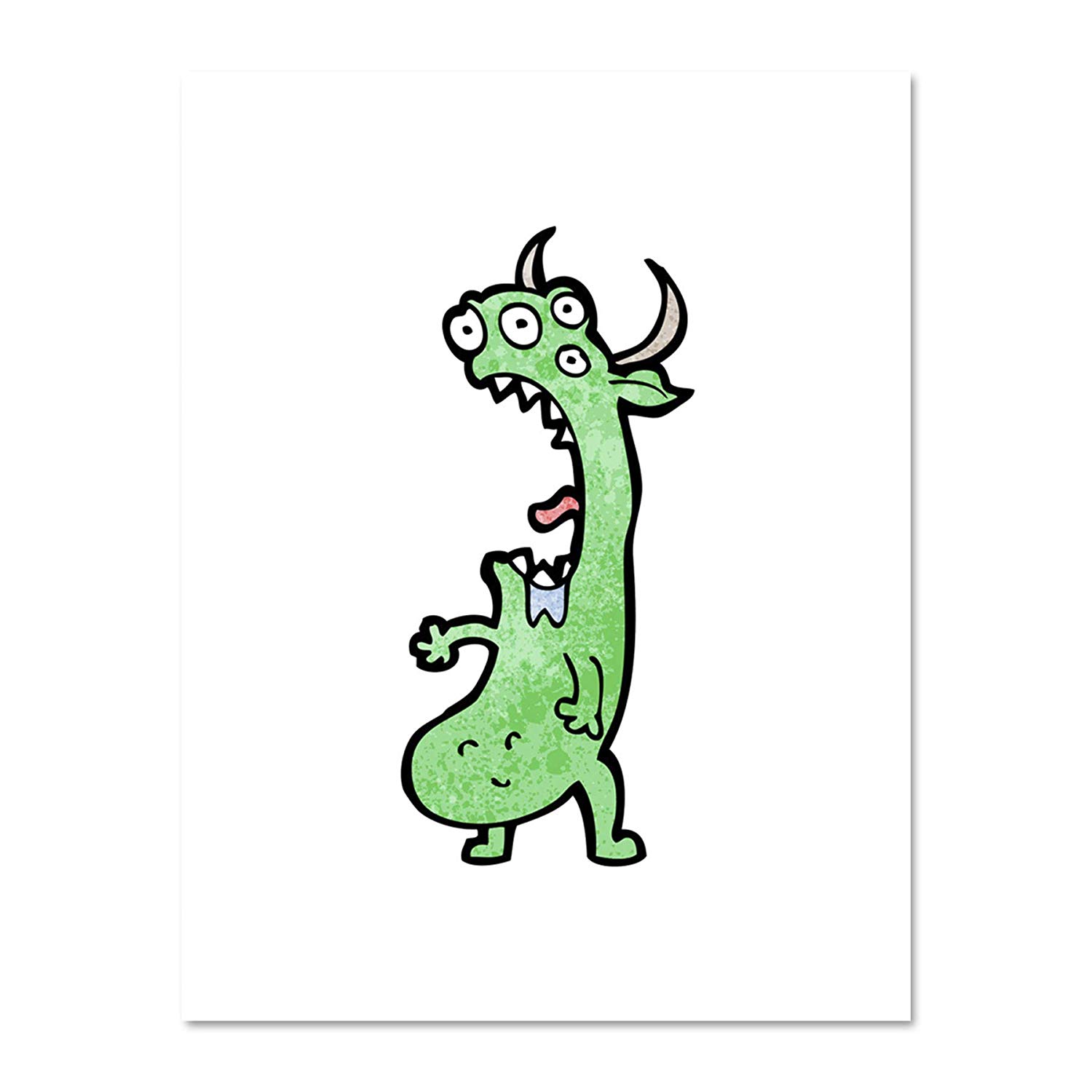 1500x1500 Painting Drawing Green Cartoon Monster Sharp Teeth