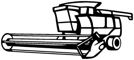 450x204 Large Tractor Combine Harvester Wall Decal Wall Sticker, Black