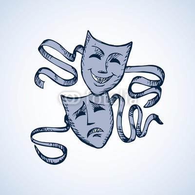 400x400 comedy and tragedy theatrical masks vector illustration buy
