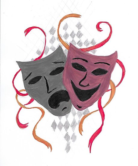 Comedy And Tragedy Masks Drawing | Free download on ClipArtMag