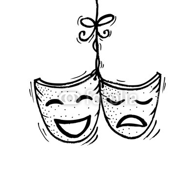 400x400 Theater Masks, Drama And Comedy Sketchy Style Buy Photos Ap