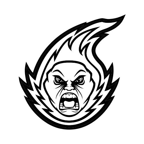 500x500 Comet Front Bw Clip Art