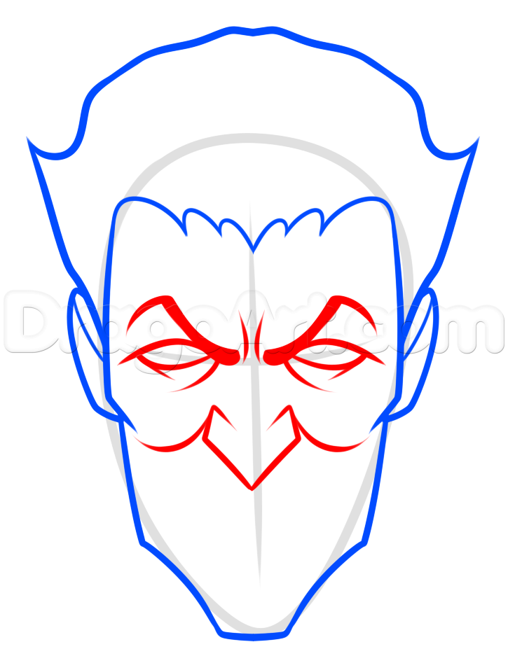 725x947 Comic Book Villain Drawing Lesson, The Joker, Step