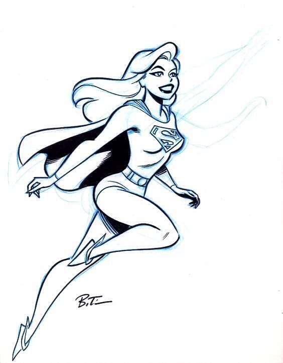 564x722 Old School Supergirl Sketch
