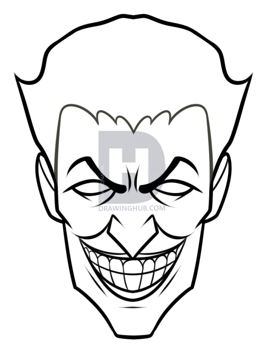 551x720 Comic Book Villain Drawing Lesson, The Joker, Step